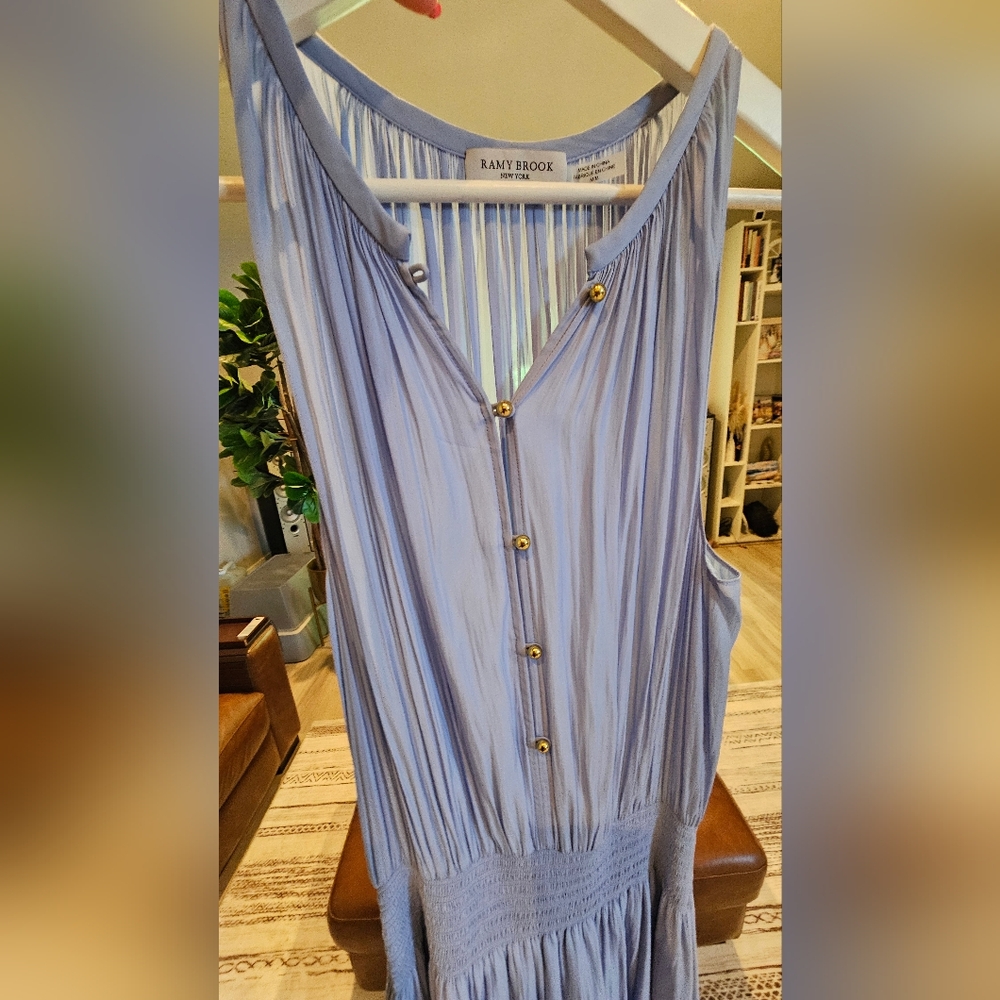 Ramy Brook Light Blue Pleated Top